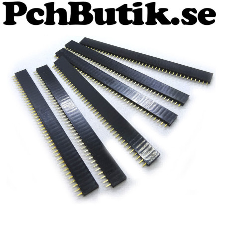 6 st hylslist 1x40 pol. Standard delning 2.54 mm