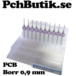 10 pack, Borr 0.9mm för kretskort