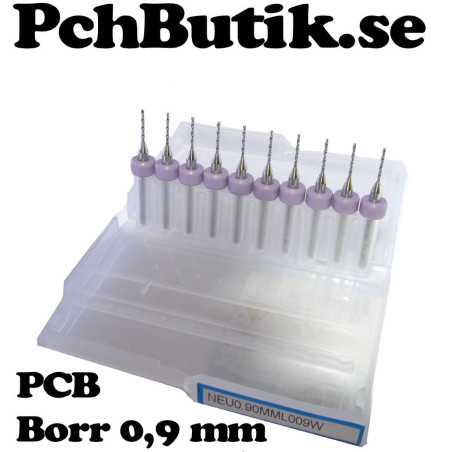 10 pack, Borr 0.9mm för kretskort