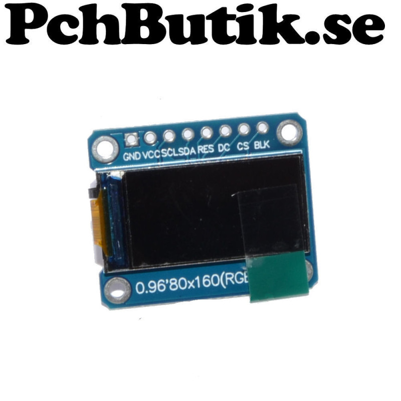 0.96 tum, fullfärgs skärm 80x160 pixel