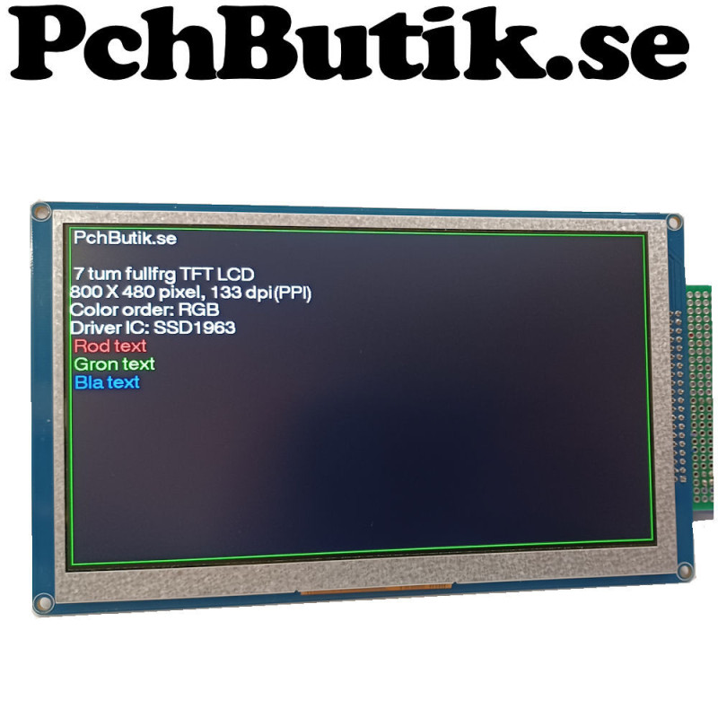 7 tum LCD skärm. 800x480 pixel 7 tum LCD skärm. 800x480 pixel