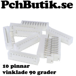 10 st XH 2.54 10P kontakt hona vinklad