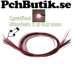 10-pack. Liten varm vit lysdiod med kabel