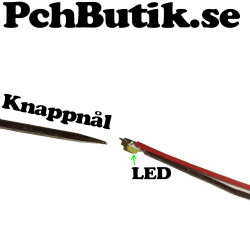 10-pack. 1mm Liten röd lysdiod med kabel