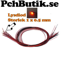 10-pack. Liten orange lysdiod med kabel
