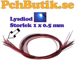 10-pack. Liten lila/blå lysdiod med kabel