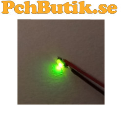 10-pack. Liten gul-grön lysdiod med kabel