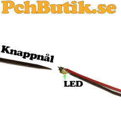 10-pack. Liten gul-grön lysdiod med kabel