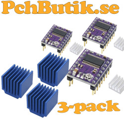 3-pack, Stepper Motor Driver DRV8825 med Kylare