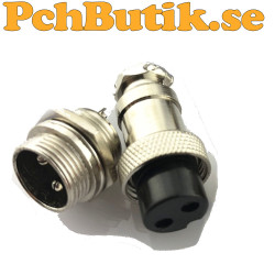 Hona och hane Aviation flyg kontakt 16mm GX16-2 skruvlåsande