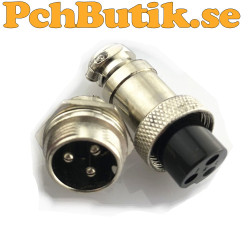 Hona och hane Aviation flyg kontakt 16mm GX16-3 skruvlåsande