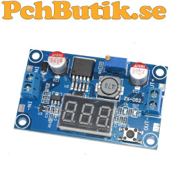 Justerbar DC-DC step-down spänningsomvandlare, med LED-display