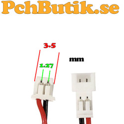 5 st. Micro JST XH1.25 2P hona med kabel, och hane med kabel.