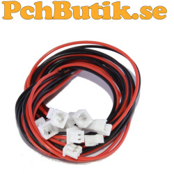 5 st. Micro JST XH1.25 2P hona med kabel, och hane med kabel.