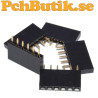 5-pack, Svart hylslist 1x6 pol. Standard delning 2.54 mm