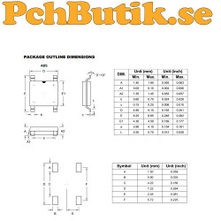 5-pack, Liten likriktare ABS10, 1 Ampere.
