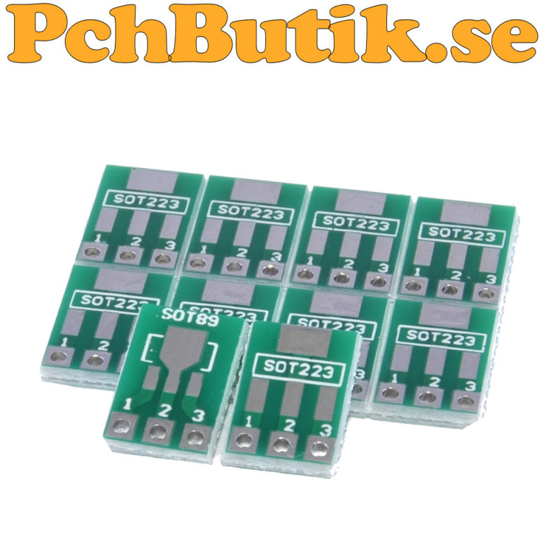 10-pack SOT223/SOT89 adapters till 2.54 mm