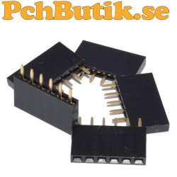 Röd och svart hylslist 1x6. 10 delar