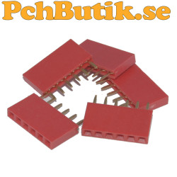 Röd och svart hylslist 1x6. 10 delar