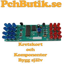 Röda och blå LED-blinkar växlande, justerbar blinkhastighet