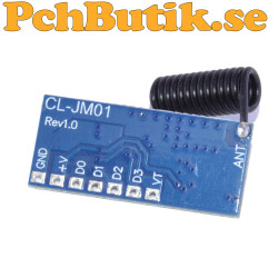 433 MHz trådlös mottagarmodul med stöd för EV1527 och PT2262