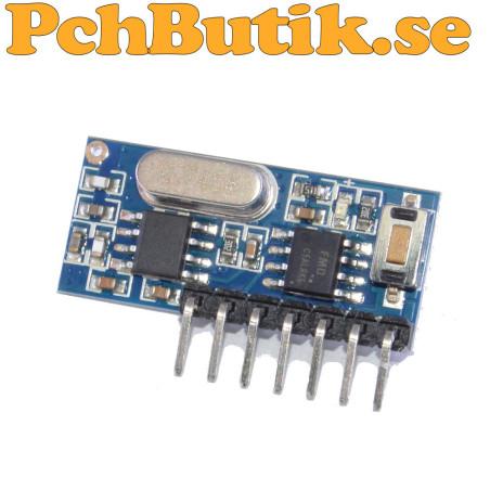 433 MHz trådlös mottagarmodul med stöd för EV1527 och PT2262