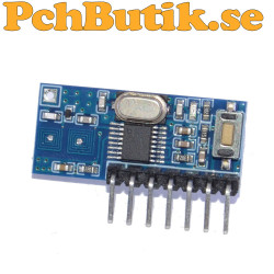 433 MHz trådlös mottagarmodul med stöd för EV1527 och PT2262