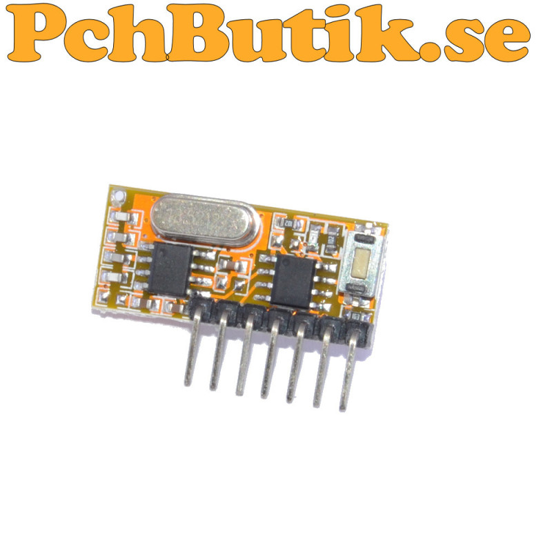 433 MHz trådlös mottagarmodul med stöd för EV1527 och PT2262