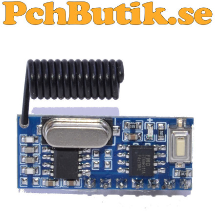 RX480E 433MHz mottagarmodul med antenn och fyra kanaler