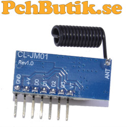 RX480E 433MHz receiver module with antenna and 4 channels