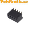5-pack. 1,27 mm dubbelradig SMT hona kontaktlist 2x5P