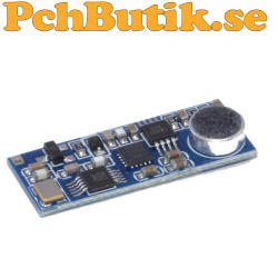 Mini FM mikrofonmodul med PLL och programmerbar frekvens 76-108 MHz