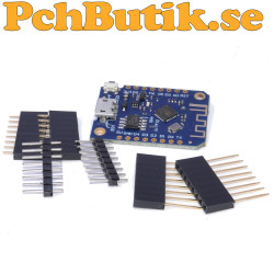 D1 mini V3.0.0 utvecklingskort med ESP8266, 4 MB flash och inbyggt WiFi