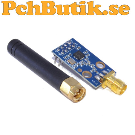 CC1101 433 MHz Wireless RF Module with SMA Connector and Short Whip Antenna