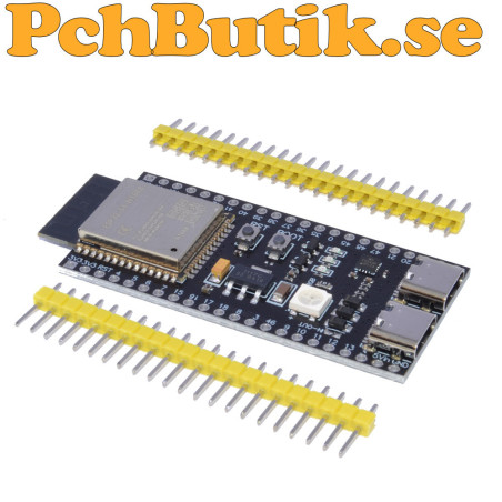 ESP32-S3-DevKitC-1 N16R8 utvecklingskort med WiFi, Bluetooth LE, 16 MB Flash och 8 MB PSRAM