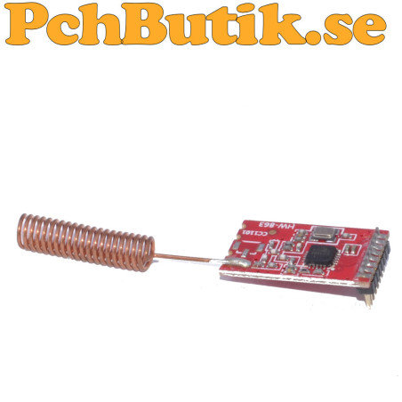 433 MHz CC1101 wireless RF transceiver module with SPI and spring antenna