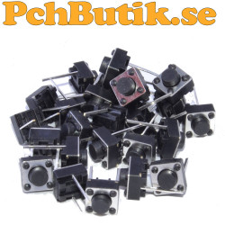 6x6x5 mm 2-pin DIP tactile push button switch for breadboards and PCBs
