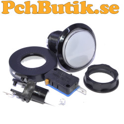 45 mm belyst arkadtryckknapp med LED för 5 till 12 V
