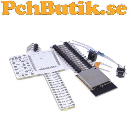 ESP32-WROOM-32 breadboardkort för enkel montering och utveckling