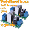 2-pack, 7805 spänningsregulatormodul 5 V med likriktarbrygga och kylare