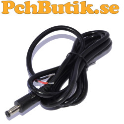1,5 m DC 5,5 x 2,1 mm hane med lösa kabeländar