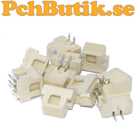 XH2.54 2P vertical SMD connector also suitable for THT mounting