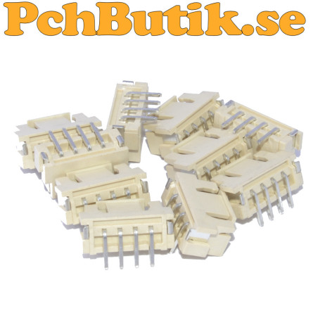 XH2.54 4P vertical SMD connector also suitable for THT mounting