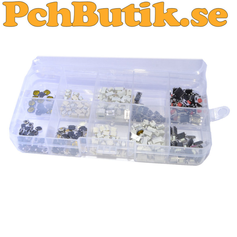 SMD tactile push button switch assortment with 10 different types