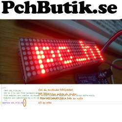 Display, punkt matrix MAX7219. 32 x 8 punkter, Röd