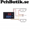 Panelmätare 100V 10A Voltmeter/Amperemeter. Enklare inkoppling