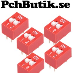 DIP Switch 2.54mm red slip type 2p