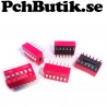 NYTT PÅ LAGER. 5-Pack. DIP Switch 2.54mm red slip type 6p