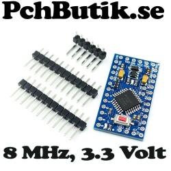 Pro mini 8 MHz och 3.3 Volt Atmega328P-AU microcontroller