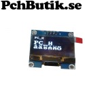 OLED display 1.3 tum, med vita pixlar. 128x64 pixlar